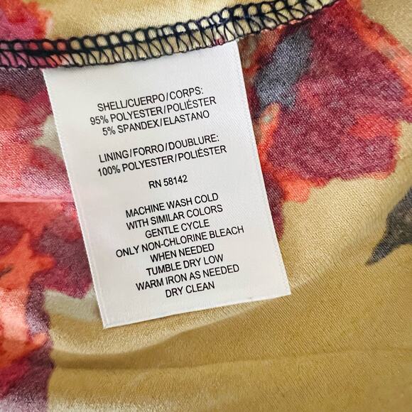 Maggy London Floral Short Sleeve Pleated Flare Dress Size 8 Multicolored - Picture 4 of 7